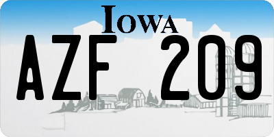 IA license plate AZF209
