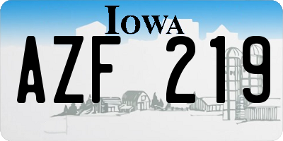 IA license plate AZF219