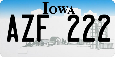 IA license plate AZF222