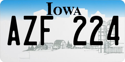 IA license plate AZF224