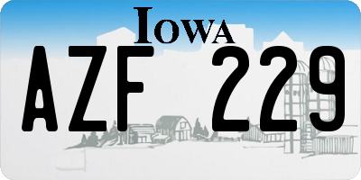IA license plate AZF229