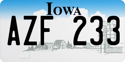 IA license plate AZF233