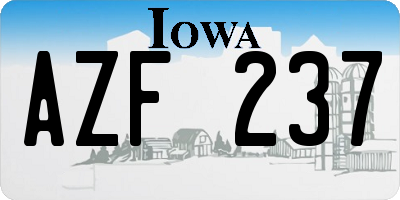IA license plate AZF237