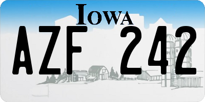 IA license plate AZF242