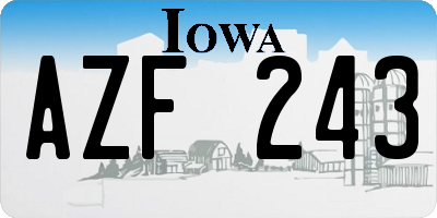 IA license plate AZF243
