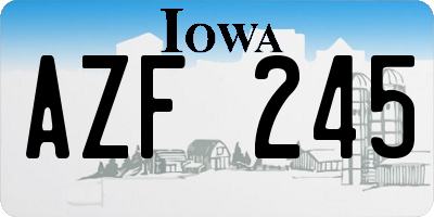 IA license plate AZF245