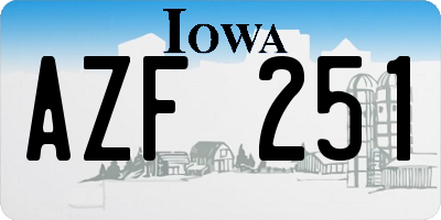 IA license plate AZF251