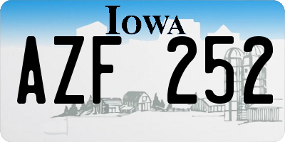 IA license plate AZF252