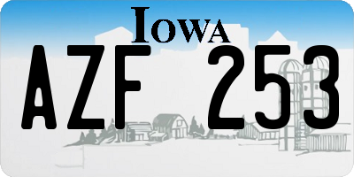IA license plate AZF253