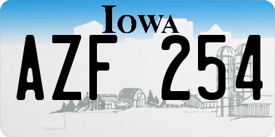 IA license plate AZF254