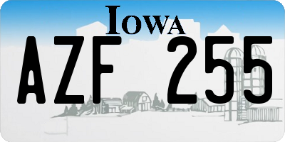 IA license plate AZF255