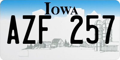 IA license plate AZF257