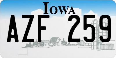 IA license plate AZF259