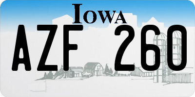 IA license plate AZF260