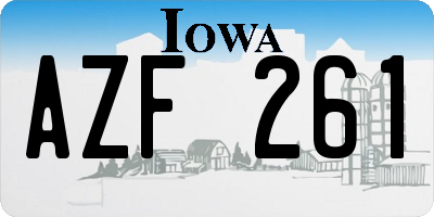 IA license plate AZF261