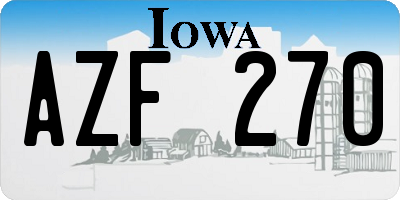IA license plate AZF270