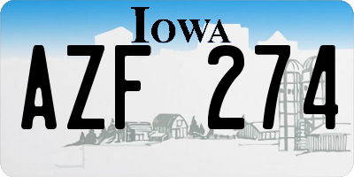 IA license plate AZF274