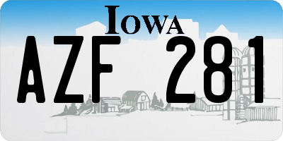 IA license plate AZF281
