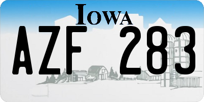 IA license plate AZF283