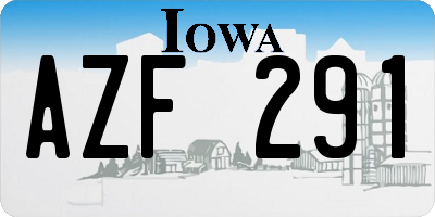 IA license plate AZF291