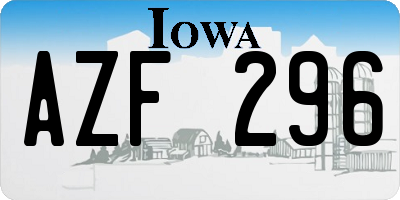 IA license plate AZF296