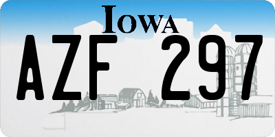 IA license plate AZF297