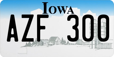 IA license plate AZF300