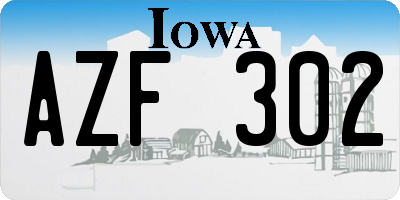 IA license plate AZF302