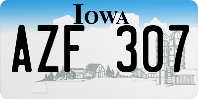 IA license plate AZF307