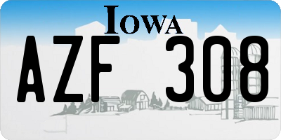 IA license plate AZF308