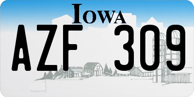 IA license plate AZF309