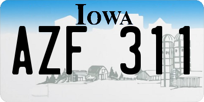 IA license plate AZF311