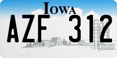 IA license plate AZF312