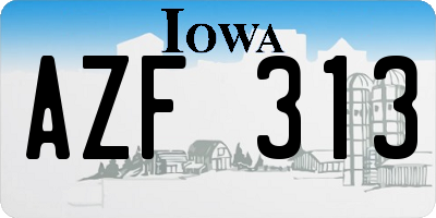 IA license plate AZF313