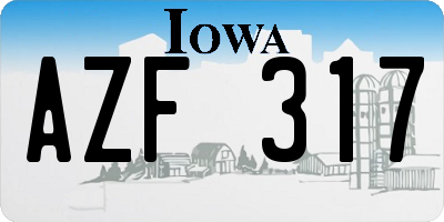 IA license plate AZF317