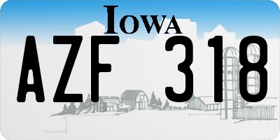 IA license plate AZF318