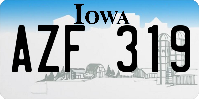 IA license plate AZF319
