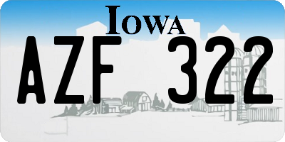 IA license plate AZF322