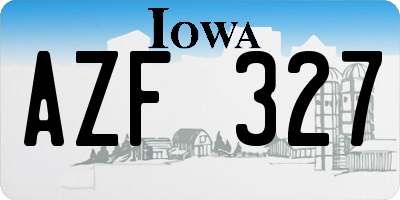 IA license plate AZF327