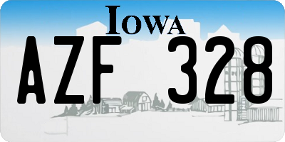 IA license plate AZF328
