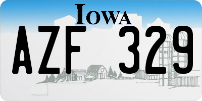 IA license plate AZF329