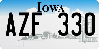 IA license plate AZF330