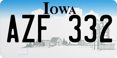 IA license plate AZF332