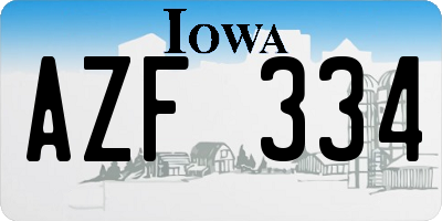 IA license plate AZF334