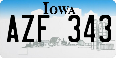 IA license plate AZF343
