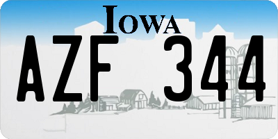IA license plate AZF344