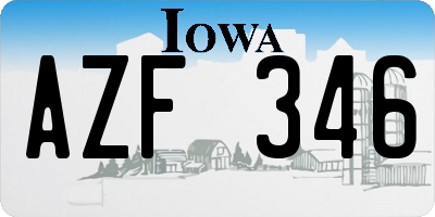 IA license plate AZF346