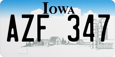 IA license plate AZF347
