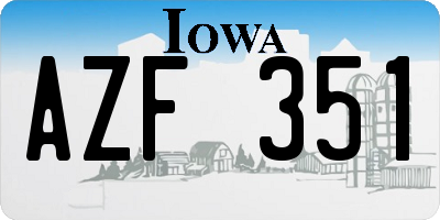 IA license plate AZF351