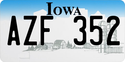 IA license plate AZF352